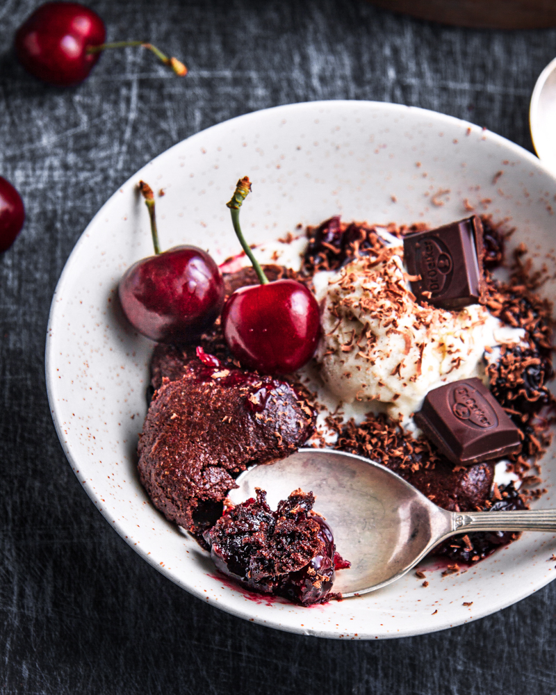 Cherry and Chocolate Triple Chip Cookie Cobbler