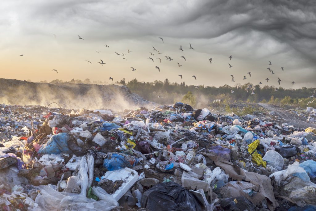 Plastic landfill site