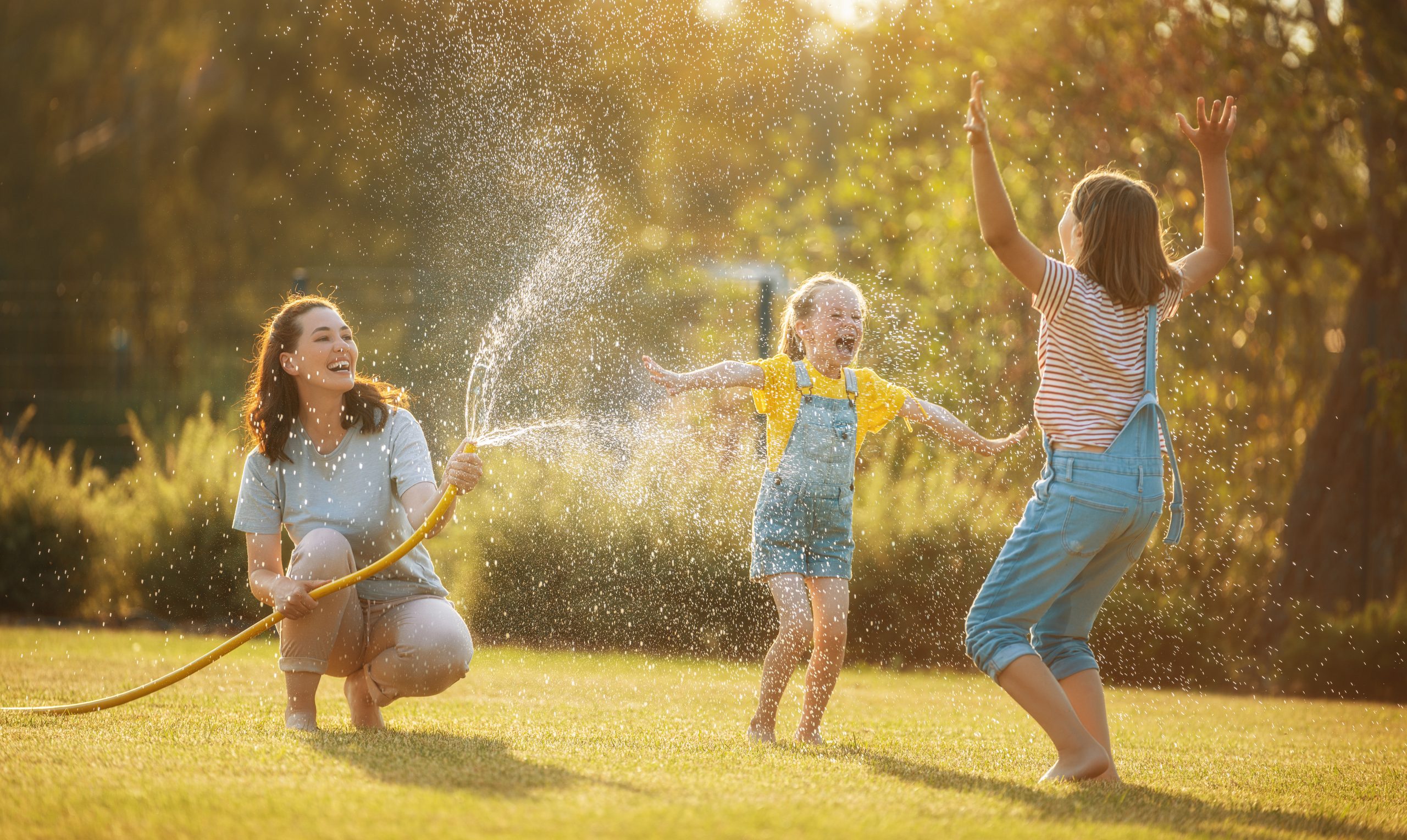 kids playing in the garden